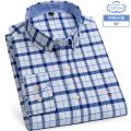 S-7XL Men's Short Sleeve Oxford Printed Casual Dress Shirts Front Patch Chest Pocket Regular-fit Button-down Collar Work Shirts. 