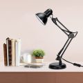 Metal Swing Arm Desk Lamps Gooseneck Clamp Lamp For Home Office Adjustable Architect Table Lamp Desk Light, Reading Lamp for Bedroom Study Room Black Red (Bulb Not Included). 