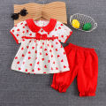 Baby Girl Summer Western Suit 2024 New Baby and Children's Clothes Girls Short Sleeve Clothes Small Children's Summer Clothes 1-4 years old.