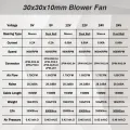 2 Pieces YOUNUON Dual Ball Bearing 30x30x10mm Blower Fan DC 5V/12V/24V 30mm 3010 Turbo Blower Cooling  Fan  Cooler Fan-5V Ball Dupont. 