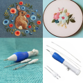 Metal Magic Embroidery Pen Set Embroidery Needle Weaving Tool Fancy Silica Gel 1*Embroidery Pen+4*Needles Knitting Sewing Tools. 