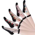 1/5 Pairs Women's Crystal Cotton Ice Socks Summer Short Thin Glass Socks Cool Breathable Comfortable Flower Embroidered Socks. 