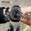 SANDA G Style Men Digital Watch Military Sports Watches Dual Display Waterproof Electronic Wristwatch Relogio Masculino 739.
