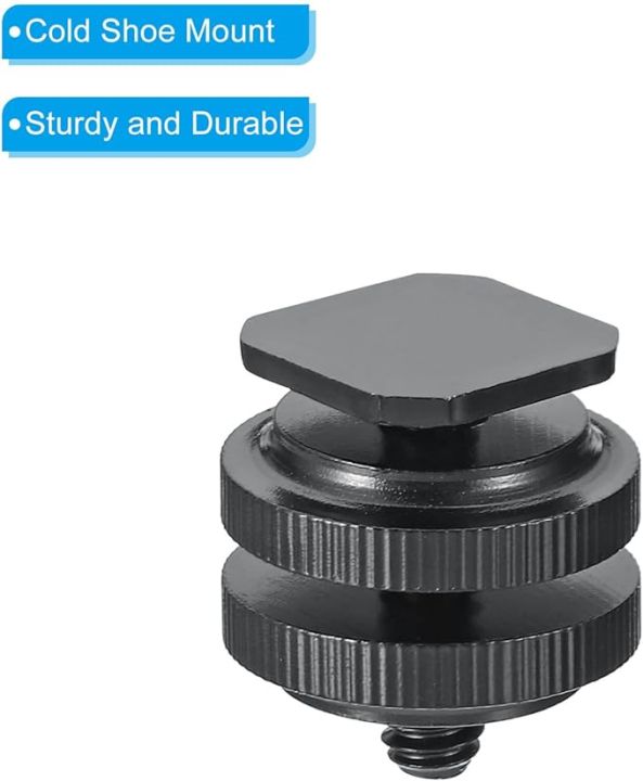 1/4"-20%20Camera%20Hot%20Shoe%20Mount,%201%20Pack%20Flash%20Cold%20Shoe%20Mount%20Tripod%20Screw%20Adapter%20for%20DSLR%20Rig%20Black%20-%20Image%204