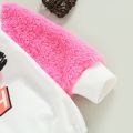 Fashion Newborn Baby Girls Valentine's Day Rompers 0-18M Letter Print Patchwork Fur Long Sleeve O-neck Sweatshirts Jumpsuits.
