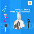 Stainless Steel Manual Men's Nose Hair Trimmer, Washable Portable Nose Hair Trimmer.