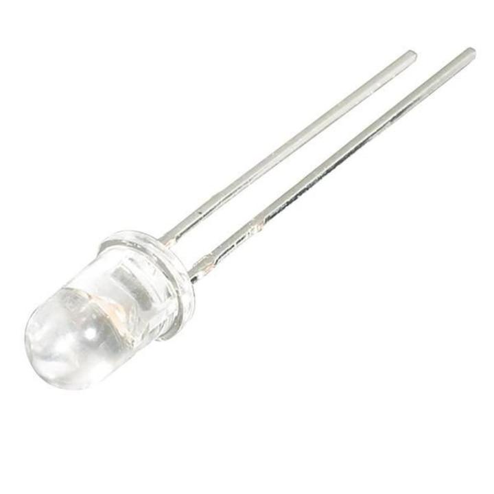 50Pcs- 5mm Transparent WHITE 5mm Water Clear LED White 5mm Ultra Bright Transparent Round 5mm LED Light Emitting Diode Water Clear White Light Bulbs For Electronics Project