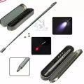 Multifunction Ballpoint Creative Infrared Telescopic Pointer Pen Writing Pen Laser pen MULTI FUNCTION 4 in 1 Red Lase.r Pointer LED Light Lamp Ball Pen Torch Telescopic Pointer to Teach Silver. 