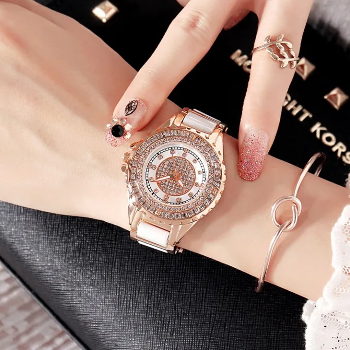 Mary%20Ceramic%20Personalized%20Fashion%20Trend%20Full%20Diamond%20Women's%20Watch%20New%20Rose%20Gold%20-%20Image%203