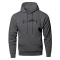 Mountain Heartbeat Hoodies Sweatshirt Men Sound Ray Diagram Hooded Sweatshirt Hoodie Winter Autumn Print Black Gray Sportswear. 