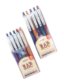 BAOKE PC3848 0.5mm Multicolor Retraceable Gel Pen Pack of 5,. 