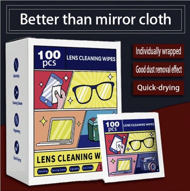 Lens Wipes Glasses mobile phone screen lens cleaning(100 pcs)