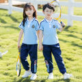 Spring and Autumn New Primary and Secondary School Student Class Uniforms, School Uniforms, Kindergarten Uniforms, Blue Color-blocked Sportswear, Casual Suits, Wholesale. 