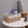 Rattan Desktop Storage Box Woven Snack Cosmetics Toy Storage Basket Household Fabrics Coffee Table Sundries Key Basket. 