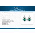 JewelryPalace Green Simulated Nano Emerald 925 Sterling Silver Hoop Clip Earrings for Women Jewelry. 