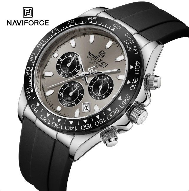 NAVIFORCE NF8054TPU Sleek Racing Charismatic Metallic Luminous Hands Timepiece For Style and Durability Wrist Watch