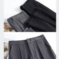 Classic Gray Women Pants Office Lady High Waist Flare Pants Casual Solid Black Straight Trousers Female Streetwear Clothing.