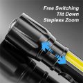 USB Rechargeable COB LED Flashlight High Power Zoomable Mini Torch With Pen Clip Outdoor Camping Emergency Tactical Flashlights. 