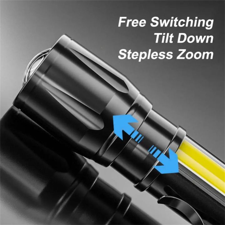 USB%20Rechargeable%20COB%20LED%20Flashlight%20High%20Power%20Zoomable%20Mini%20Torch%20With%20Pen%20Clip%20Outdoor%20Camping%20Emergency%20Tactical%20Flashlights%20-%20Image%203