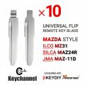 10PCS Universal Flip Remote Key Blade Mazda Type MZ31 MAZ24R MAZ-11D 27# ForVVDI Remote Blade For Mazda M2 M3 M5 M6 M8.