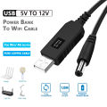 USB Power Boost Line DC 5V to 12V 9V Step UP Modem Converter Cable 5.5x2.5mm Plug Usb To DC Cable for Wifi Router Lamp Speaker. 