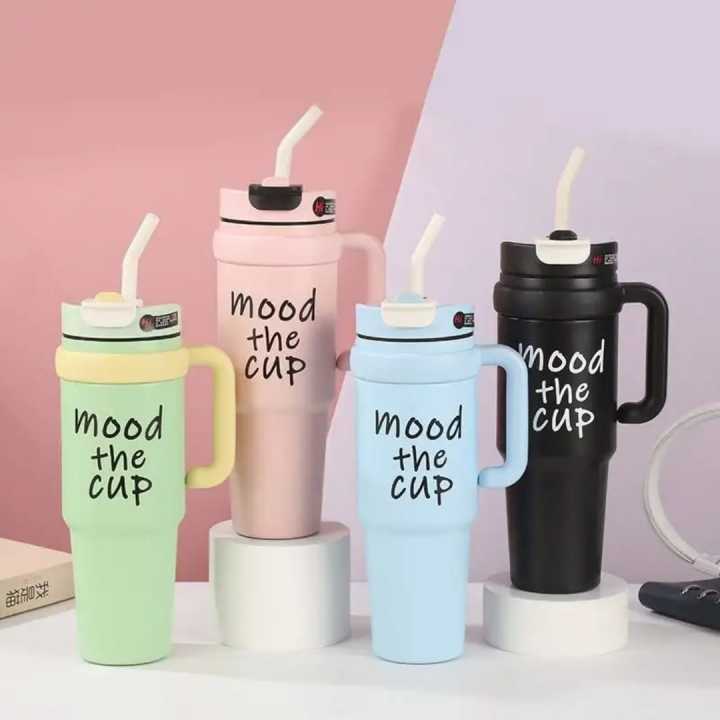 Large Capacity Premium Cartoon Big-Big Vacuum Thermos Cup with Handle Portable Student Drinking Cup for Vehicle Use