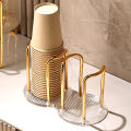 Luxury Gold Disposable Paper Cup Storage Holder Water Tea Cups Dispenser Rack Shelf With Longer Stick Coffee Mug Display Stand. 