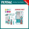 TOTAL TACSD30306 30 Pcs Interchangeable screwdriver and bits set.