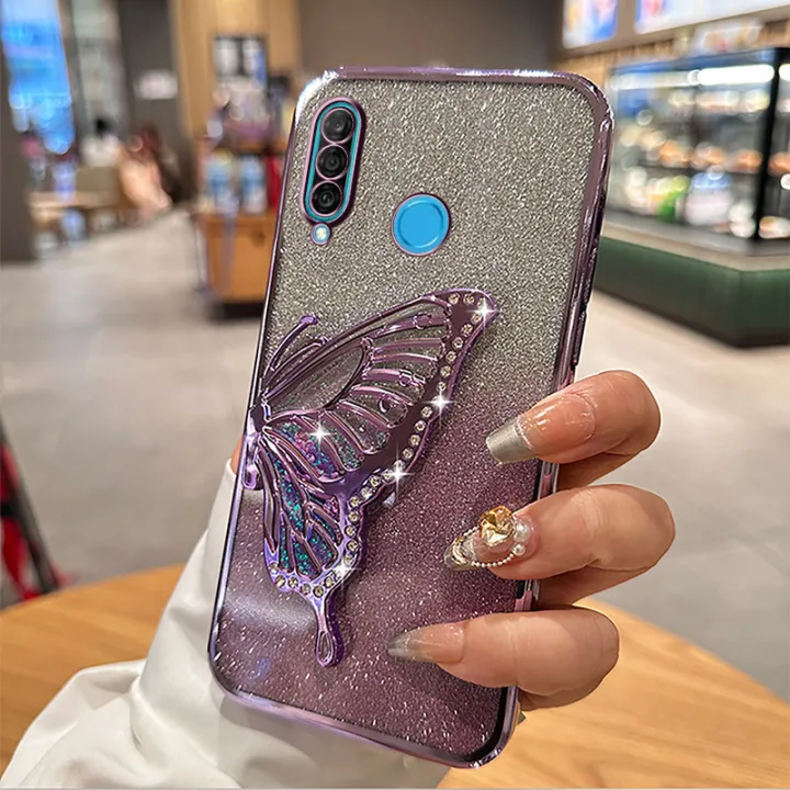 New%20Phone%20case%20Huawei%20P30%20/%20P30%20Lite%20/%20P30%20Pro%20Shiny%20Plating%20Quicksand%20Drilling%20Butterfly%20Holder%20Phone%20Case%20Clear%20Silicone%20-%20Image%203