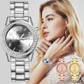 Women Ultra Thin Watches / Ladies Stainless Steel Belt Quartz Watch / Minimalist Business Wristwatches. 