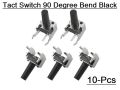 10Pcs- RIGHT Angle Momentary 2Pin Tactile Tact Push Button Switches 2 Pin 6x6x7mm 90 Degree Bend On Off PCB DIP Through Hole Touch Switch Momentary Push Button Switch.