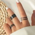 Simple 3Pcs/Set Open Rings Chain Twist Joint Rng Combination Adjust Girls. 