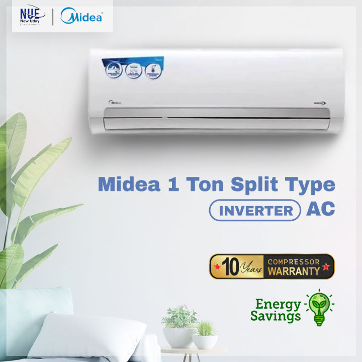 MIDEA 1 ton Split type AC INVERTER ( 12 years compressor warranty ) energy savings