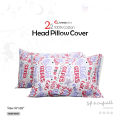 1 pair Printed Head Pillow Cover_Cotton, Unique Design, Variant Prints_18"x28" Inches. 