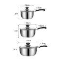 Cookware Nonstick Stainless Steel Soup Pot Transparent Lid Heat Resistant Ramen Pot One -handle Thickening Milk Pot Porridge. 