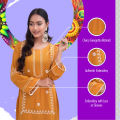 Showstopper Mustard Cherry Georgette Kurti Women 1122 000085.