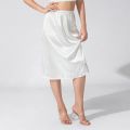 Women's Half Slips Elastic Waist Solid Color Satin Underskirt Lace Trim Skirt for Under Dresses Female Bottoming Underskirt.