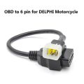 6 Pin to OBD 16 Pin Adaptor Cable Motorcycle Fault Detection Connector for DELPHI. 