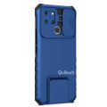 Quiberk for Infinix Smart 6 Phone Case Slide Camera Cover Kickstand Hard Shockproof Armor Back Casing. 