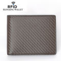 Cross-border new carbon fiber pattern anti-theft brush wallet wallet RFID short top leather men's wallet.