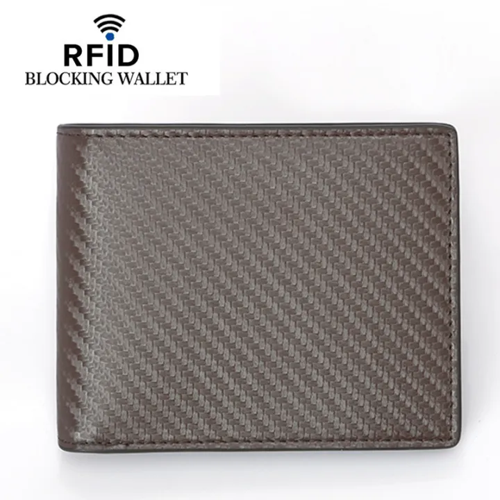 Cross-border%20new%20carbon%20fiber%20pattern%20anti-theft%20brush%20wallet%20wallet%20RFID%20short%20top%20leather%20men's%20wallet%20-%20Image%206