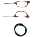 Portable magnetic reading glasses that can be hung around the neck with adjustable lanyard for men and women. 
