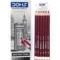 DOMS DRAWING & SKETCH PENCIL SET - HB 2B 4B 6B 8B 10B & ERASER. 
