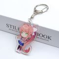 Cute Game Anime Keychain Cartoon Figure Sayori Yuri Natsuki Monika Acrylic Bag Pendant Boy Girl Key Chain Ring Jewelry Kids Gift.