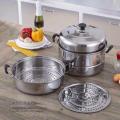 Stainless Steel 26 cm Steamer Cookware  3 Layers, Multifunctional Cookware Steamer ,Casserole Food Pot Steamer Cooker for Induction or Any Type of Stove. 