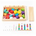 Montessori Wooden Toys Color Shape Matching Puzzle Game Colorful Beaded Color Cognition Educational Toys Gift For Children Kids. 