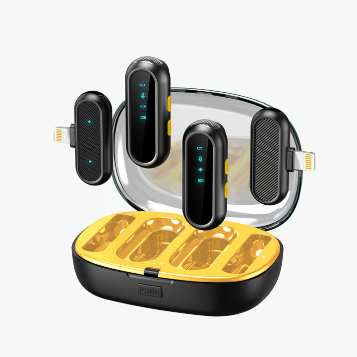 BOMGE%202-Pack%20Professional%20Wireless%20Lavalier%20Microphones%20with%202%20Receivers%20for%20Android,%20iPhone%20iPad,%20Record%20with%202%20Phones%20Simultaneously,%20Noise%20Reduction%20Plug%20and%20Play%20Clip%20Included%20on%20Lavalier%20Microphone%20-%20Image%209