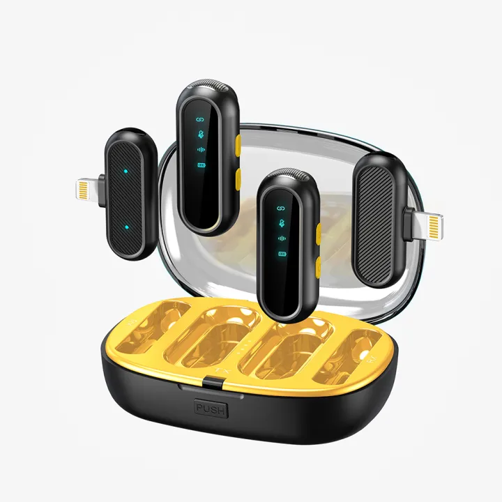 BOMGE%202-Pack%20Professional%20Wireless%20Lavalier%20Microphones%20with%202%20Receivers%20for%20Android,%20iPhone%20iPad,%20Record%20with%202%20Phones%20Simultaneously,%20Noise%20Reduction%20Plug%20and%20Play%20Clip%20Included%20on%20Lavalier%20Microphone%20-%20Image%209