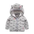 Toddler Kids Baby Gril Boy Cute Ear Zipper Print Thick Hooded Coat Warm Outwear. 