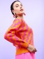 Pantoneclo Premium Women's / Girl's Round Neck Reversible Wavy Motif Sweater / Cardigan / Pullover. 